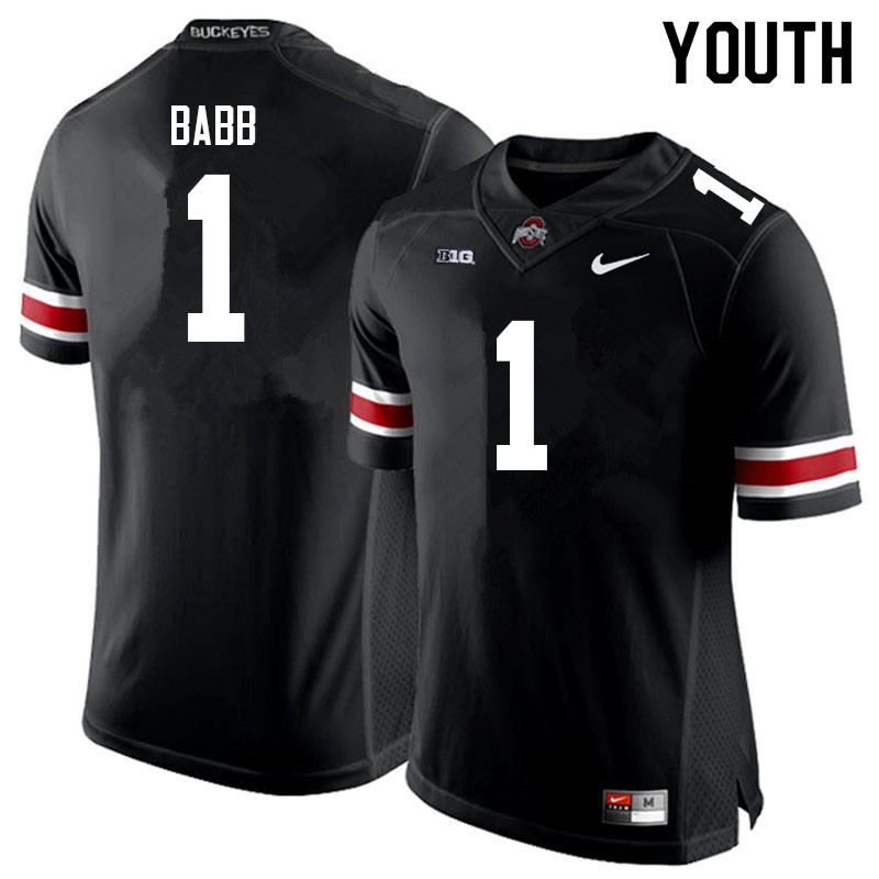 Youth Ohio State Buckeyes #1 Kamryn Babb Black Authentic College Stitched Football Jersey 23ZG041KO